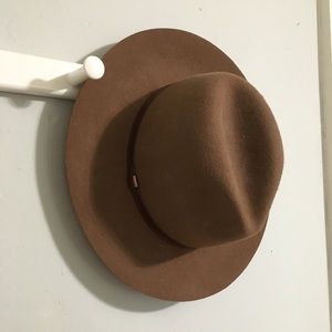 Brown wide brim hat